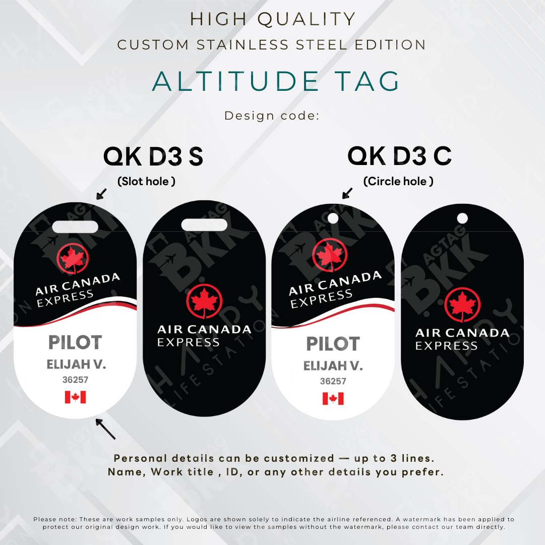 Air Canada Express - Altitude Tag ( Stainless Steel Luggage Tag)