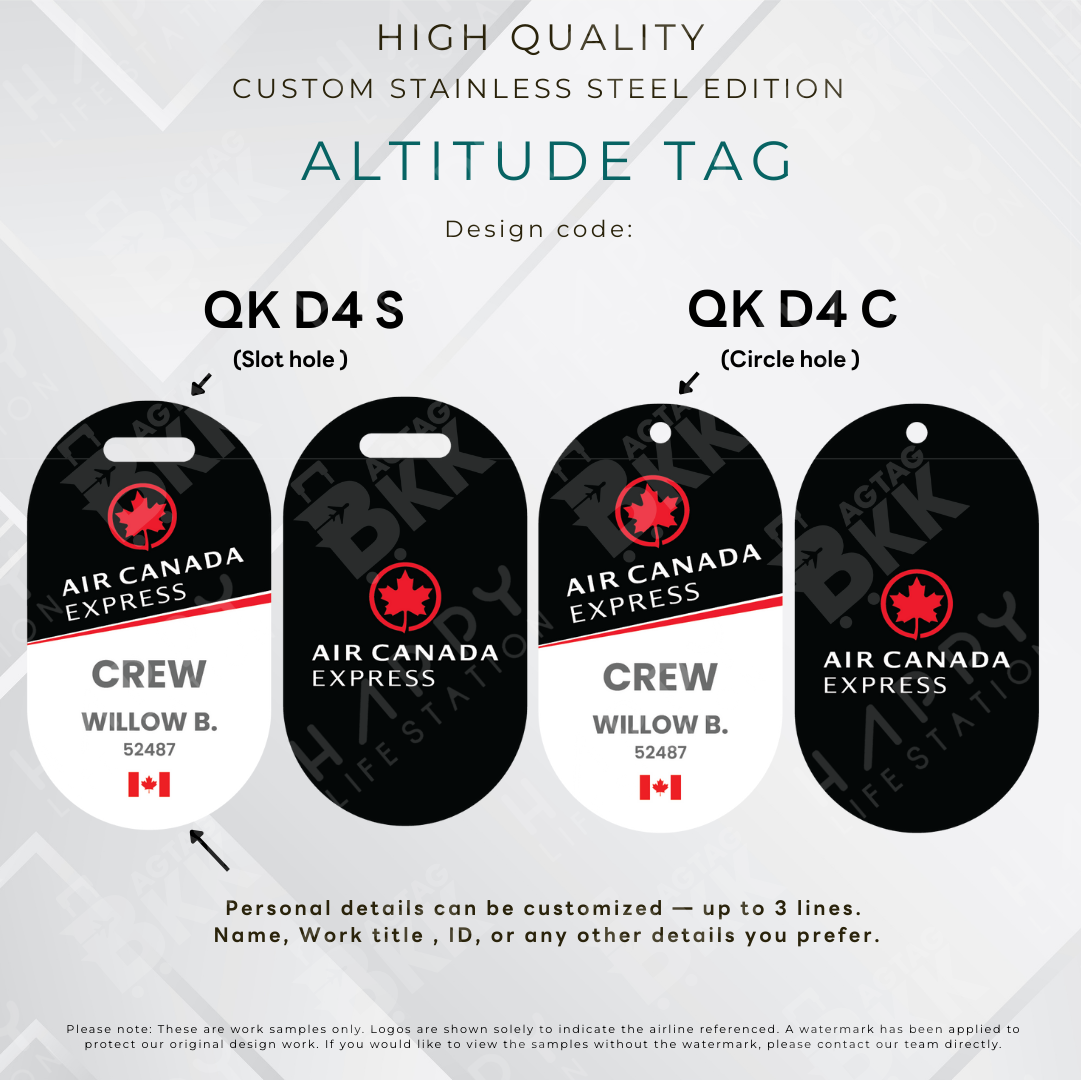 Air Canada Express - Altitude Tag ( Stainless Steel Luggage Tag)
