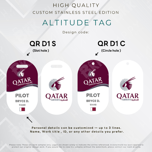 Qatar Airways - Altitude Tag ( Stainless Steel Luggage Tag)