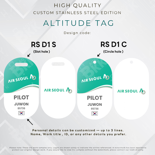 Air Seoul - Altitude Tag ( Stainless Steel Luggage Tag)