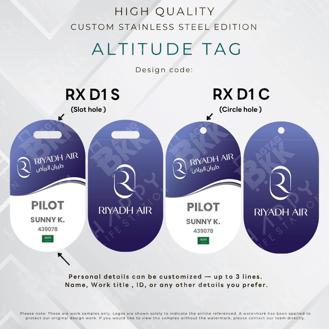 Riyadh Air - Altitude Tag ( Stainless Steel Luggage Tag)