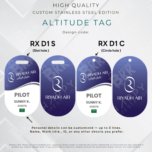 Riyadh Air - Altitude Tag ( Stainless Steel Luggage Tag)