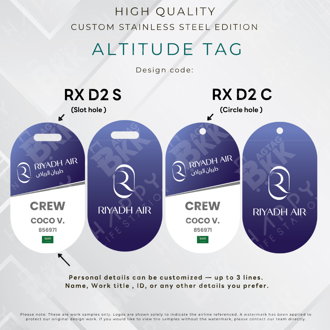 Riyadh Air - Altitude Tag ( Stainless Steel Luggage Tag)