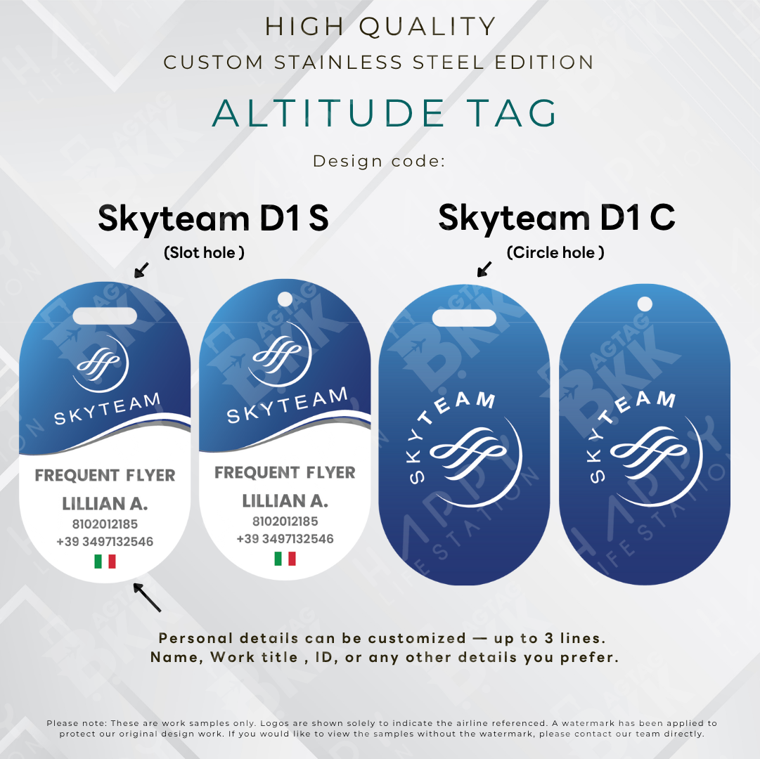 Skyteam - Altitude Tag ( Stainless Steel Luggage Tag)