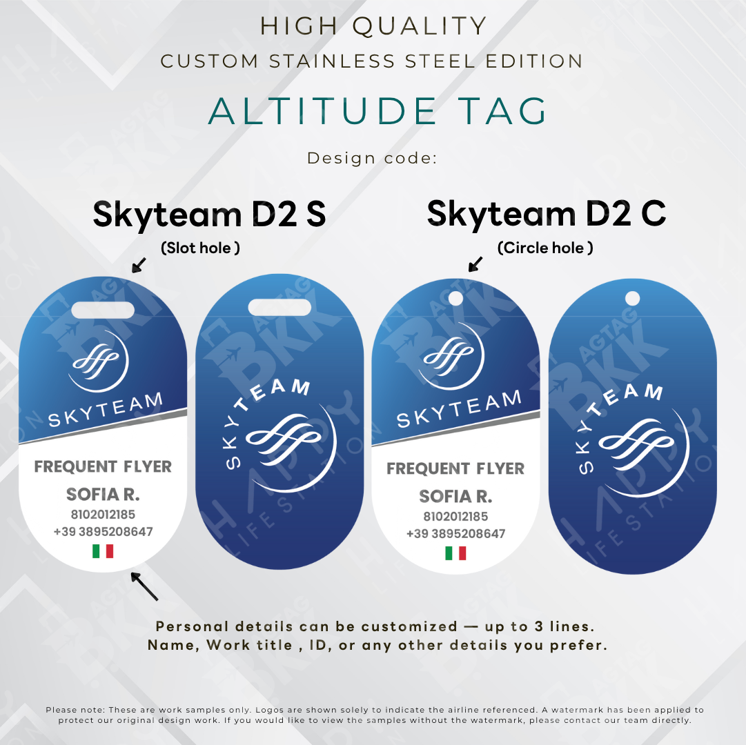 Skyteam - Altitude Tag ( Stainless Steel Luggage Tag)