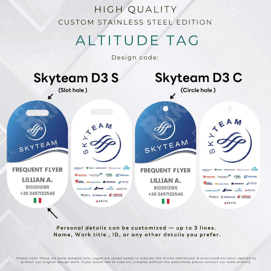 Skyteam - Altitude Tag ( Stainless Steel Luggage Tag)