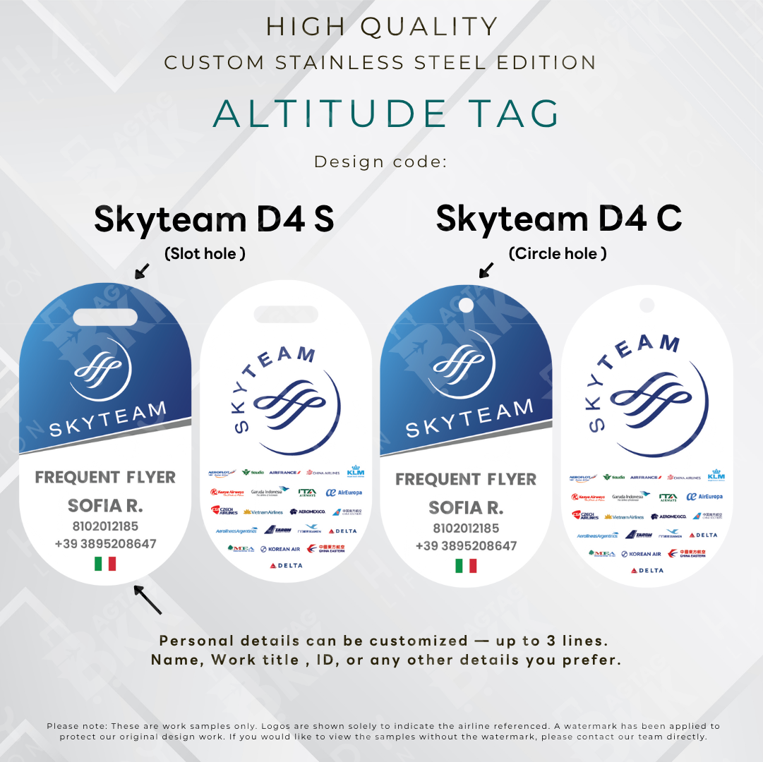 Skyteam - Altitude Tag ( Stainless Steel Luggage Tag)