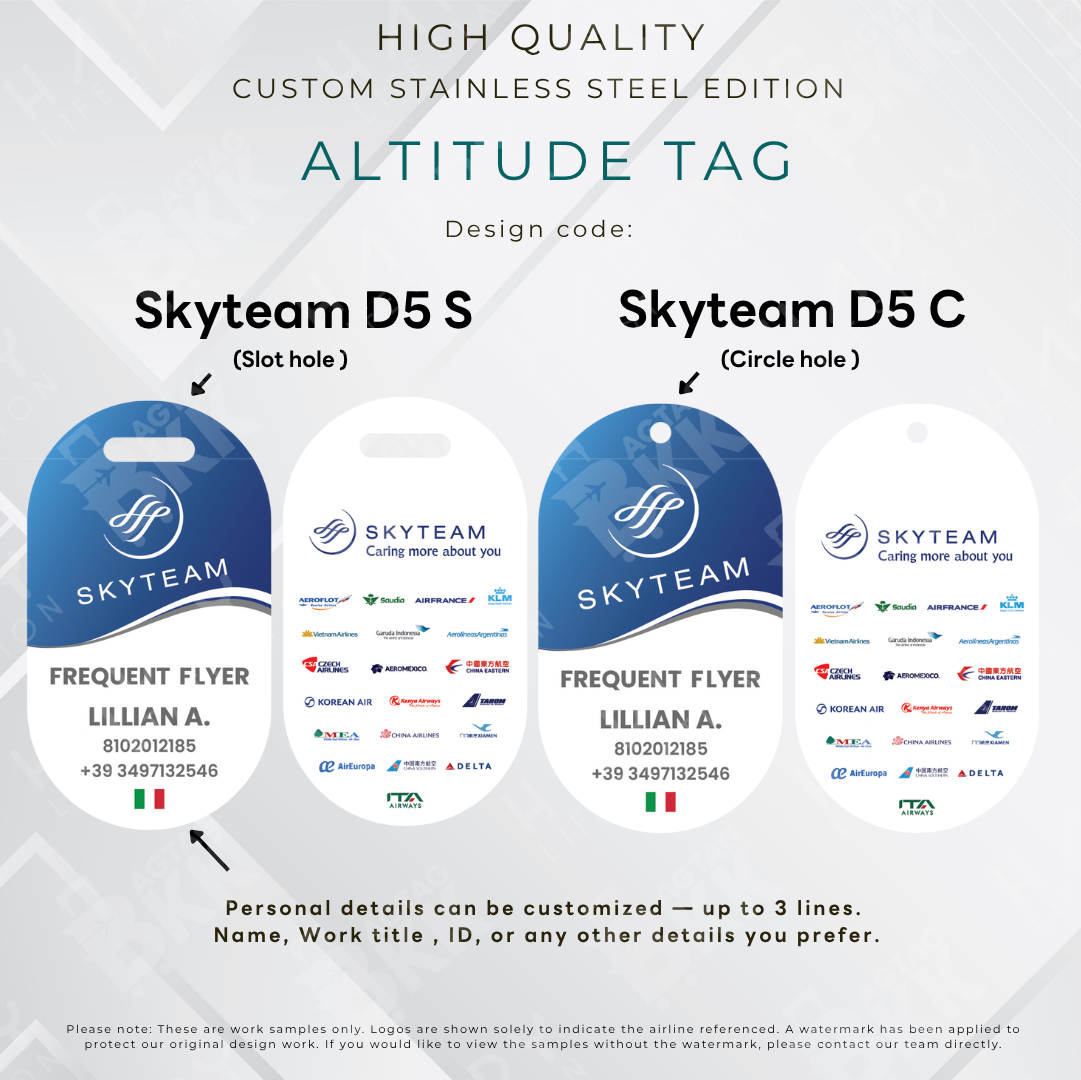 Skyteam - Altitude Tag ( Stainless Steel Luggage Tag)