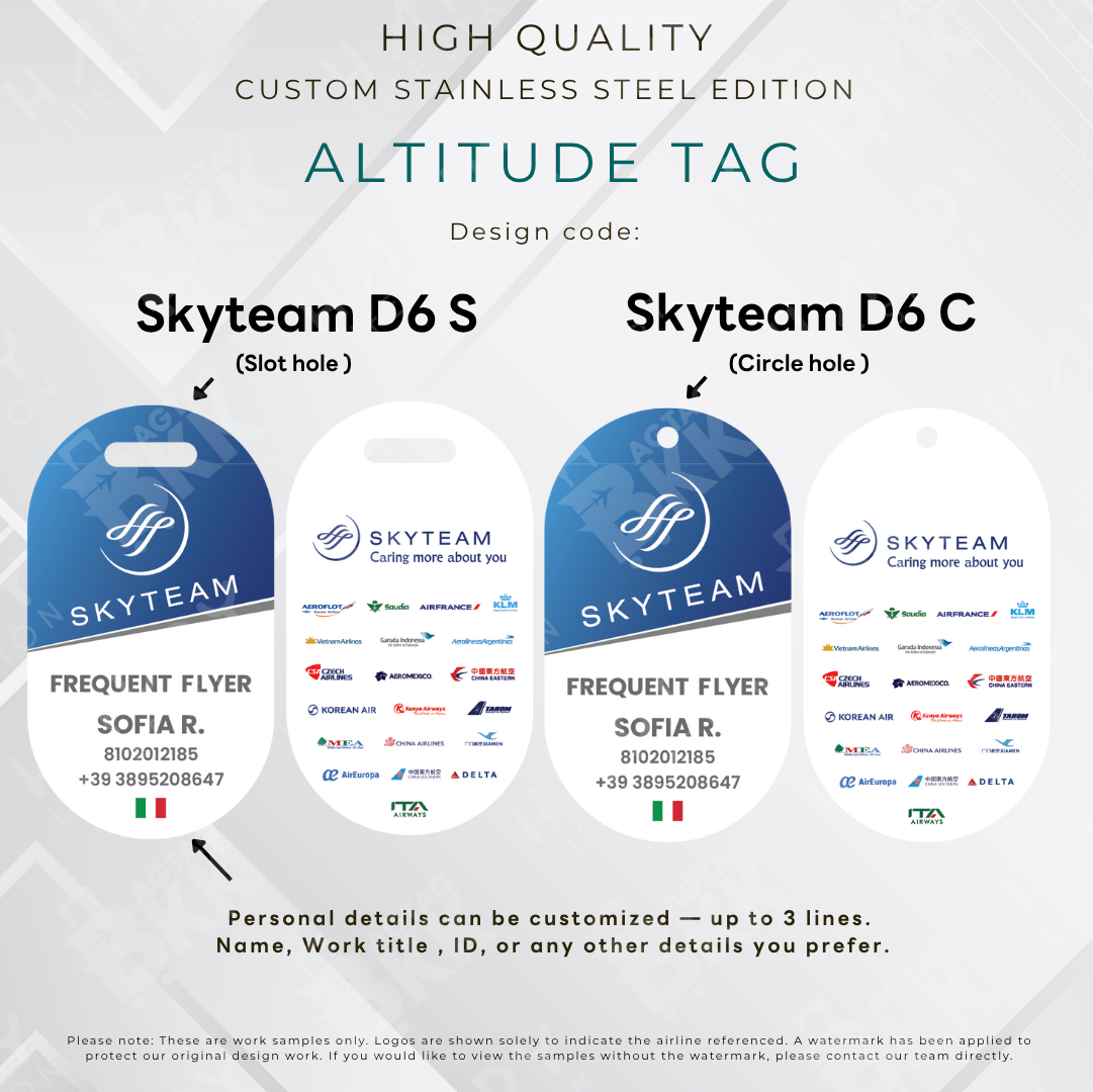 Skyteam - Altitude Tag ( Stainless Steel Luggage Tag)