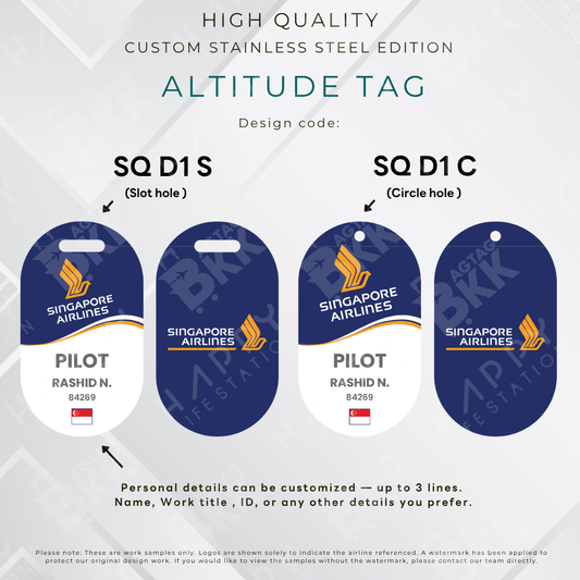 Singapore Airlines - Altitude Tag ( Stainless Steel Luggage Tag)