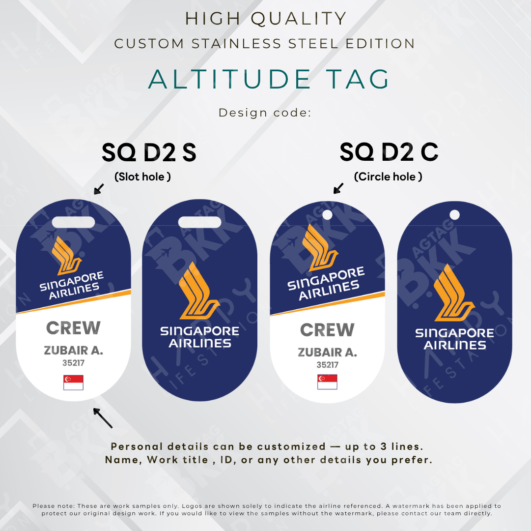 Singapore Airlines - Altitude Tag ( Stainless Steel Luggage Tag)