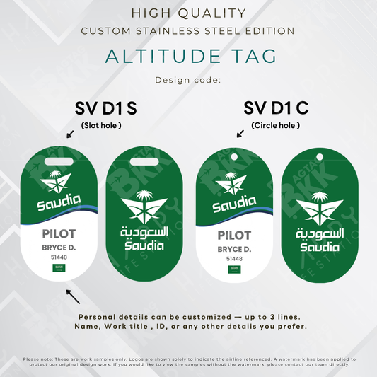 Saudia - Altitude Tag ( Stainless Steel Luggage Tag)
