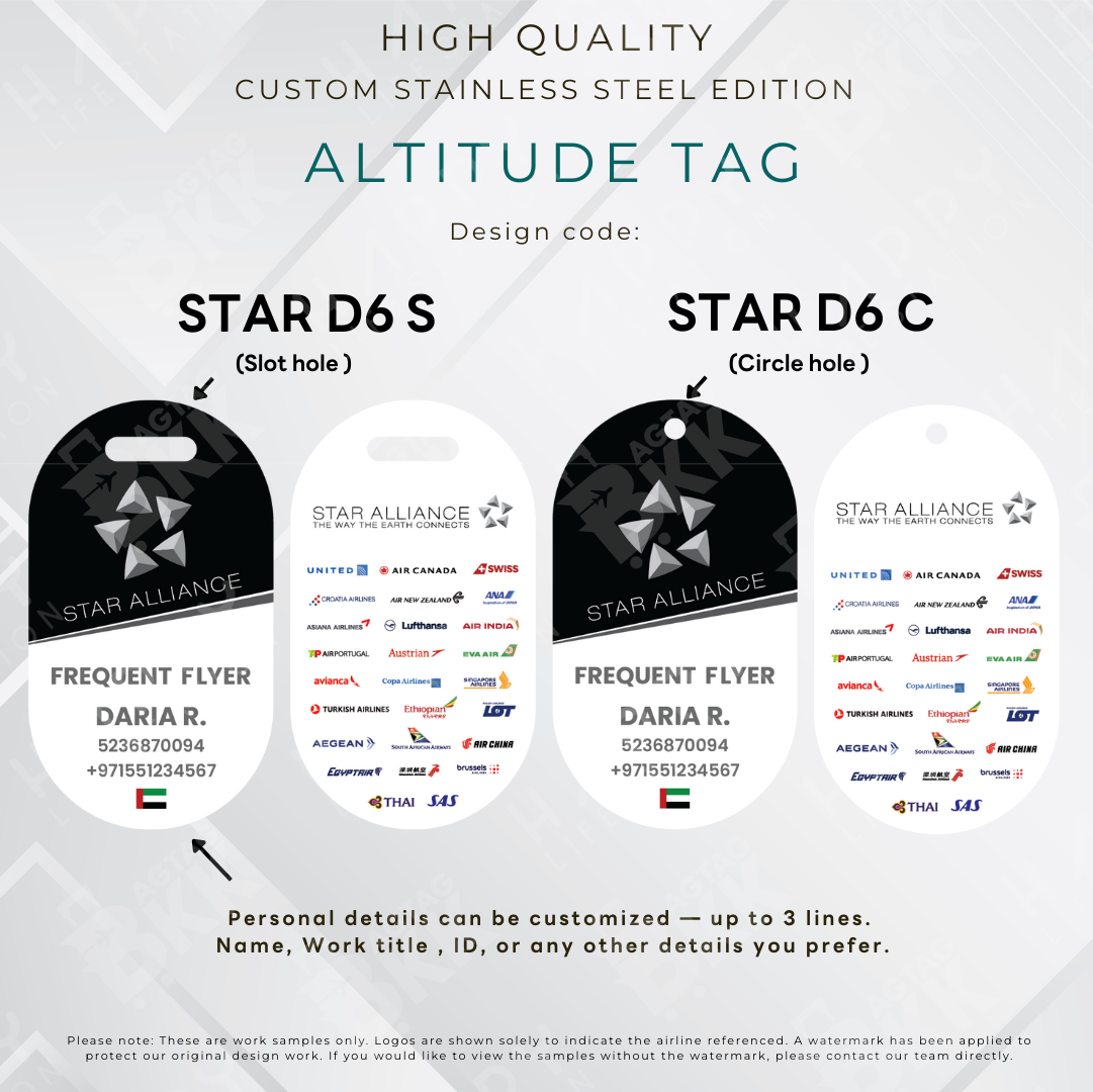 Star Alliance - Altitude Tag ( Stainless Steel Luggage Tag)