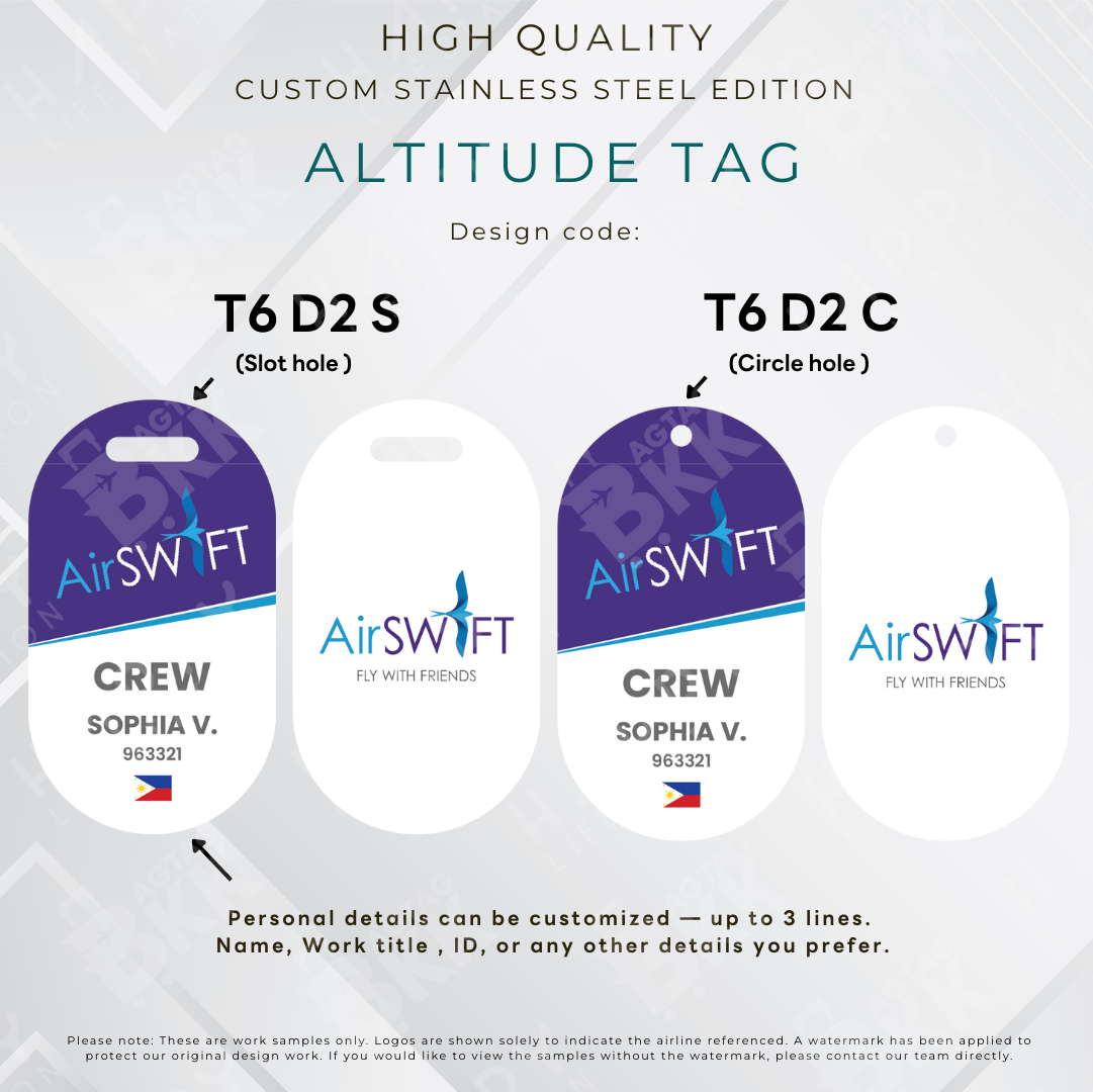 Air Swift - Altitude Tag ( Stainless Steel Luggage Tag)