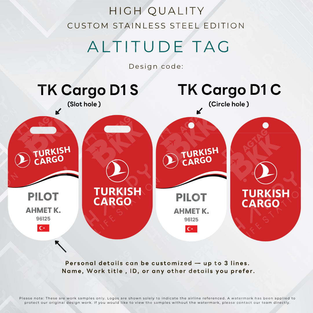 Turkish Cargo - Altitude Tag ( Stainless Steel Luggage Tag)