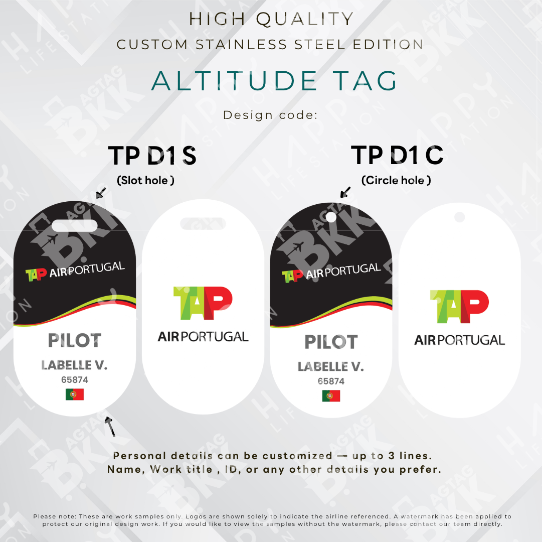 TAP Portugal - Altitude Tag ( Stainless Steel Luggage Tag)