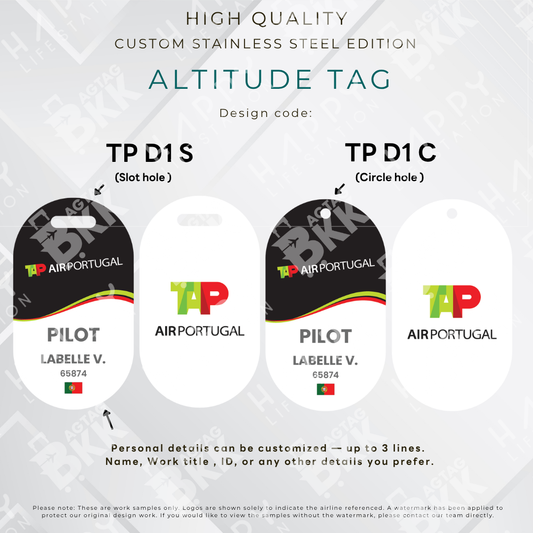 TAP Portugal - Altitude Tag ( Stainless Steel Luggage Tag)
