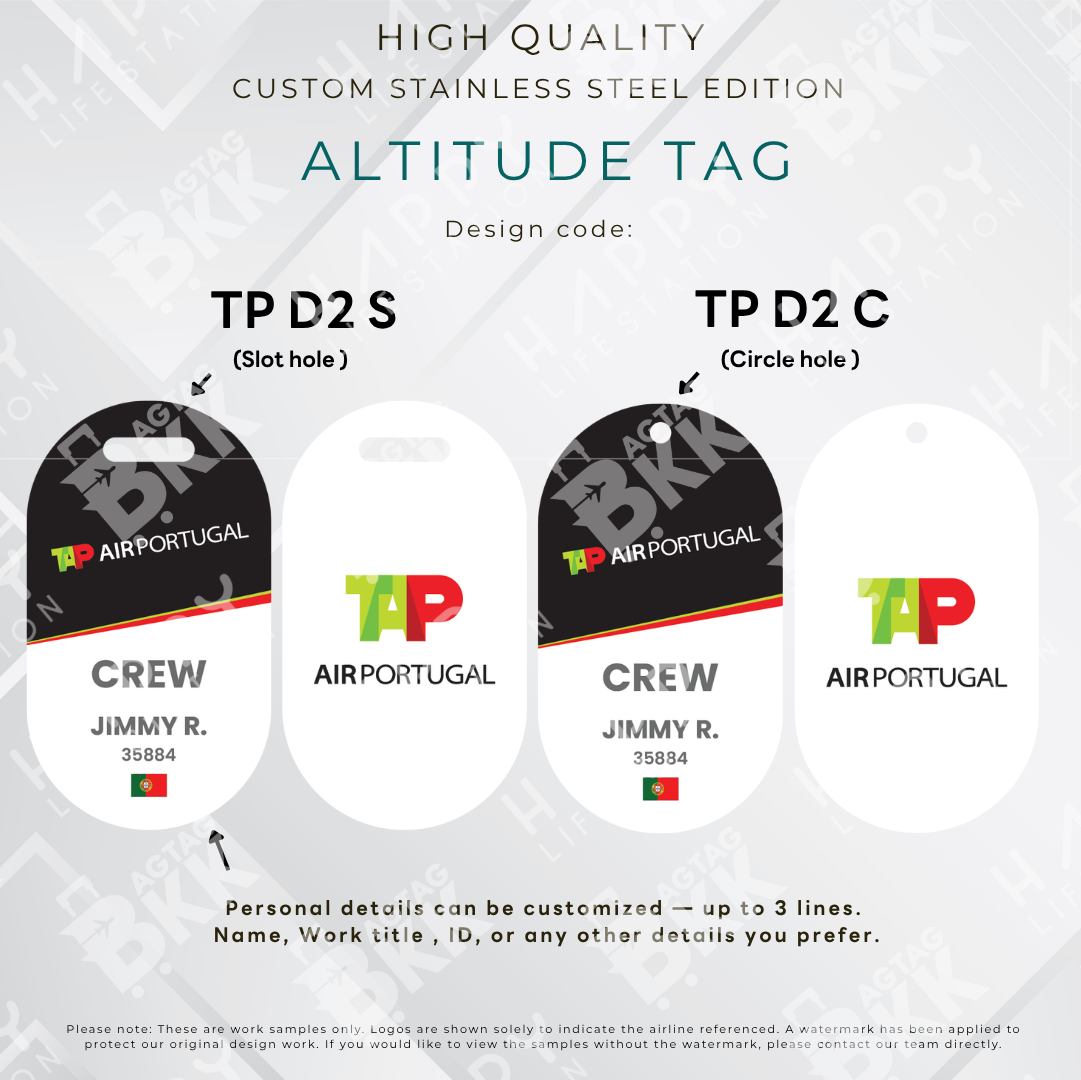TAP Portugal - Altitude Tag ( Stainless Steel Luggage Tag)