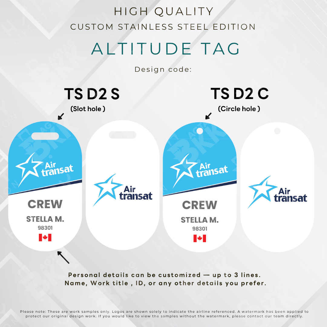 Air Transat - Altitude Tag ( Stainless Steel Luggage Tag)