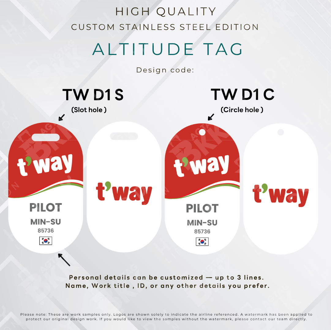 T'Way - Altitude Tag ( Stainless Steel Luggage Tag)