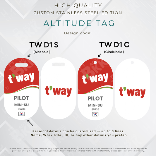 T'Way - Altitude Tag ( Stainless Steel Luggage Tag)