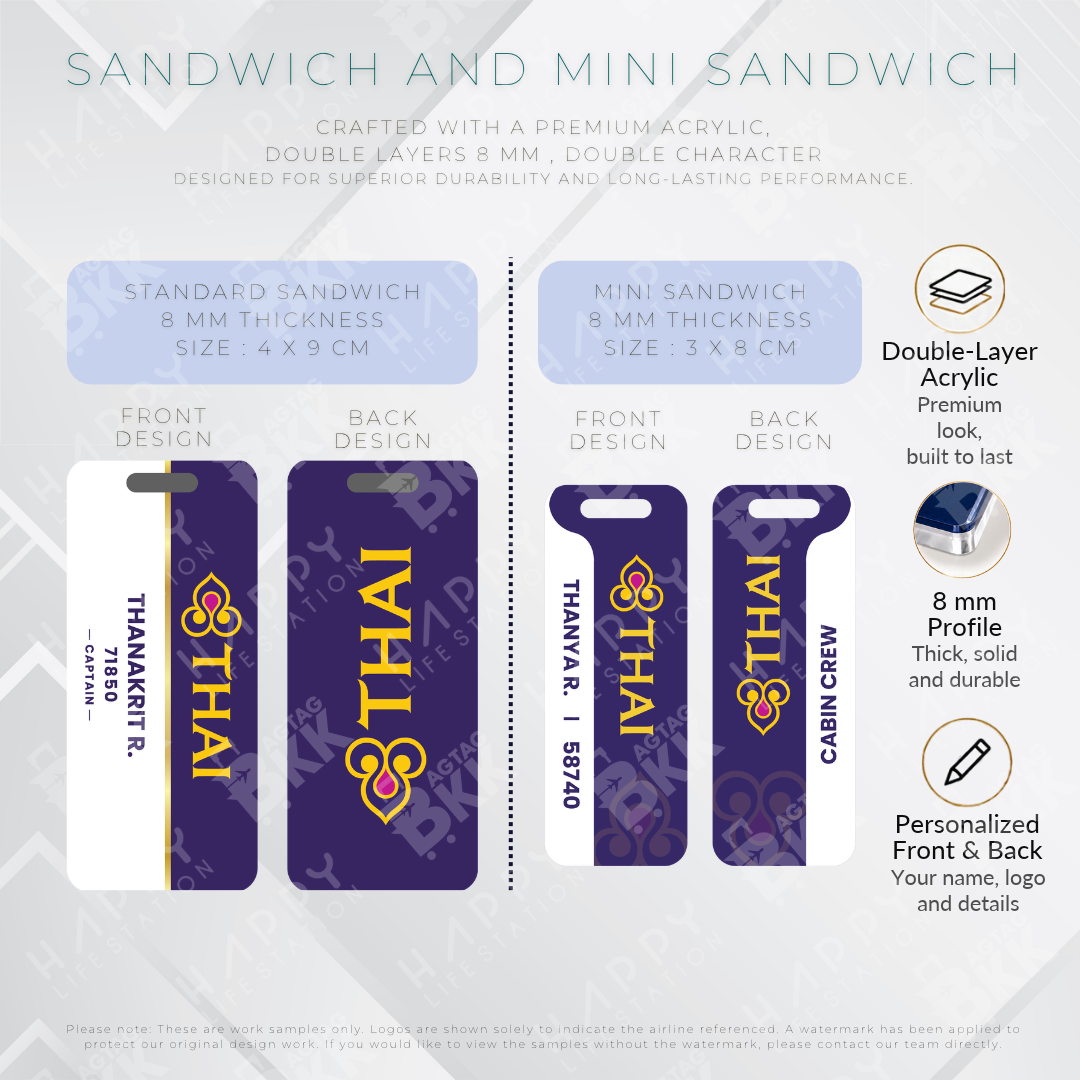 Thai Airways - Sandwich Tag
