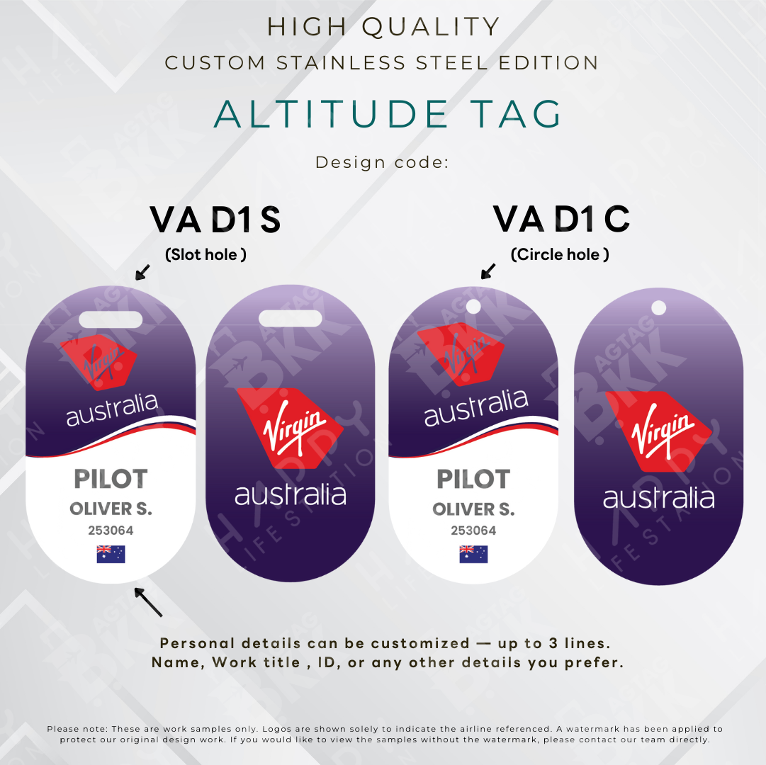 Virgin Australia - Altitude Tag ( Stainless Steel Luggage Tag)