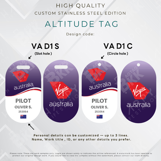 Virgin Australia - Altitude Tag ( Stainless Steel Luggage Tag)
