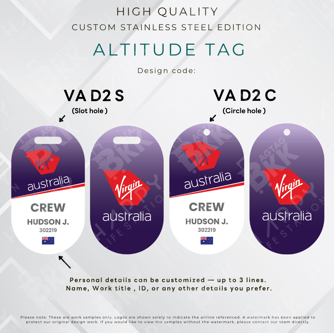 Virgin Australia - Altitude Tag ( Stainless Steel Luggage Tag)