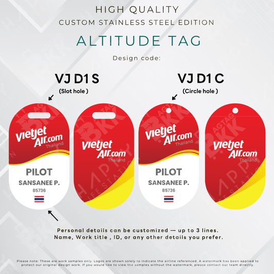Vietjet - Altitude Tag ( Stainless Steel Luggage Tag)