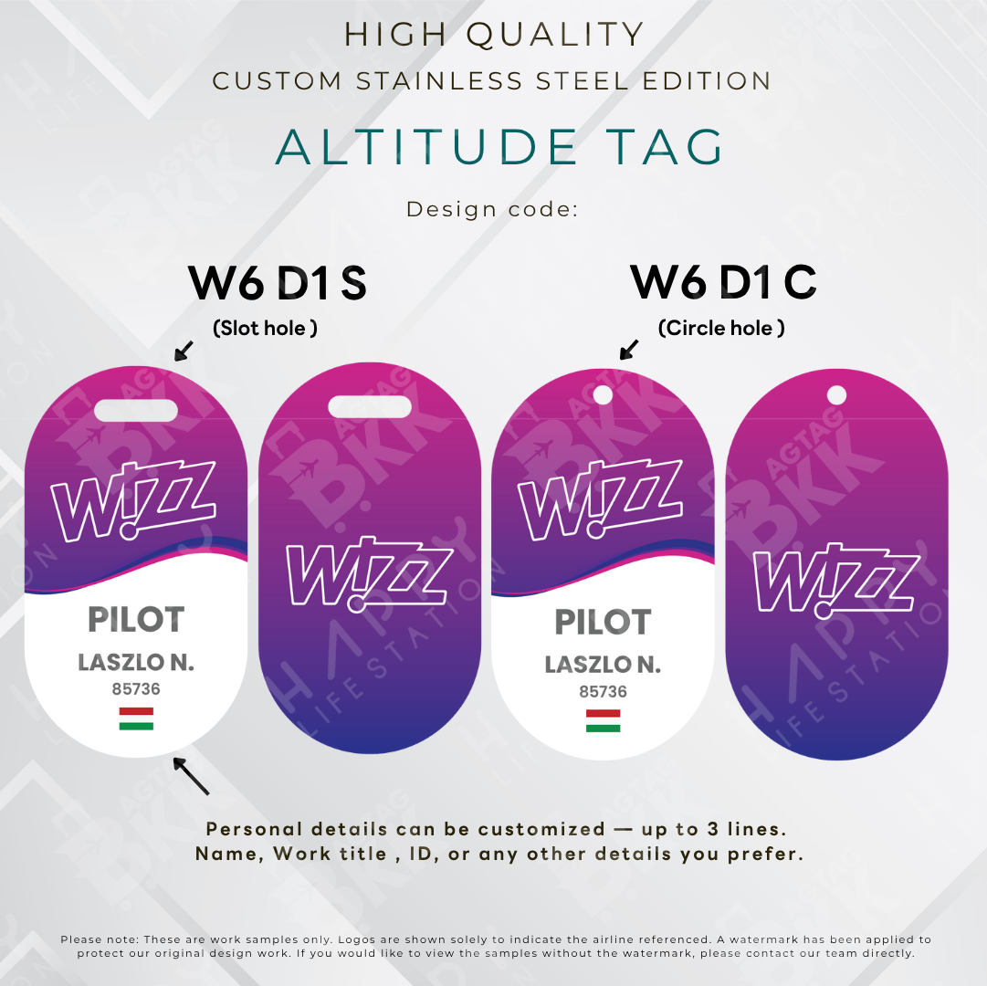 Wizz Air - Altitude Tag ( Stainless Steel Luggage Tag)