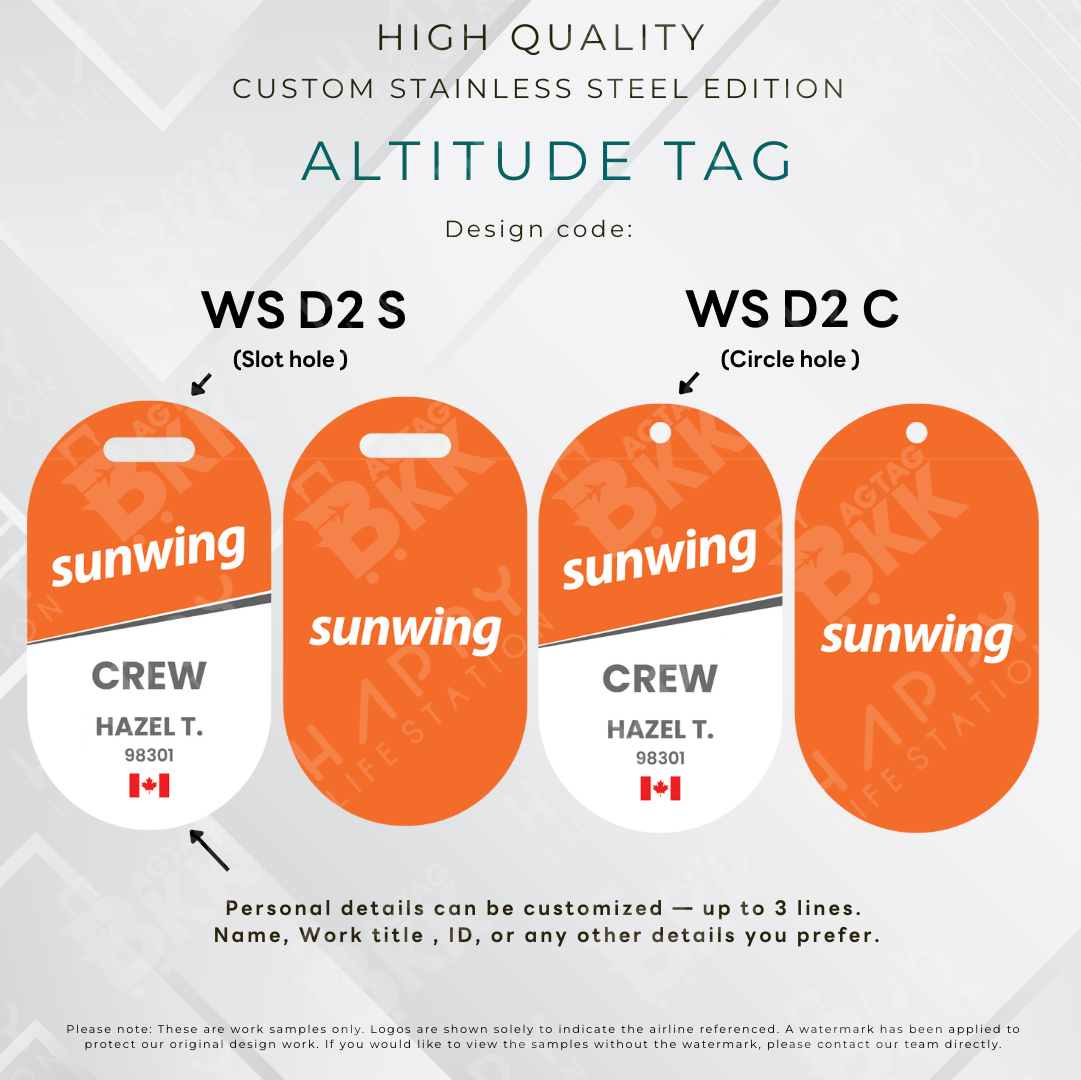 Sunwing - Altitude Tag ( Stainless Steel Luggage Tag)