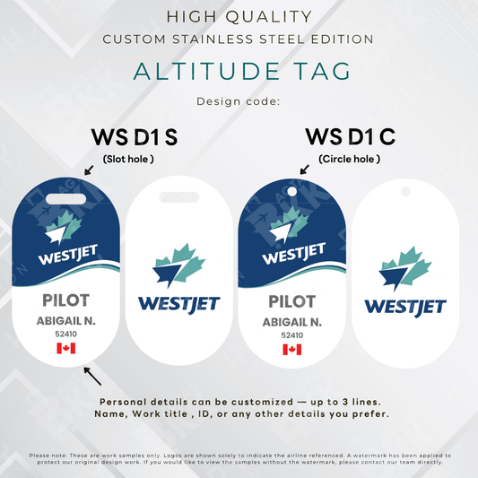 WestJet - Altitude Tag ( Stainless Steel Luggage Tag)