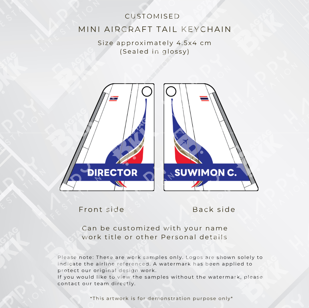 mini Aircraft tail keychain - Thailand Airliners