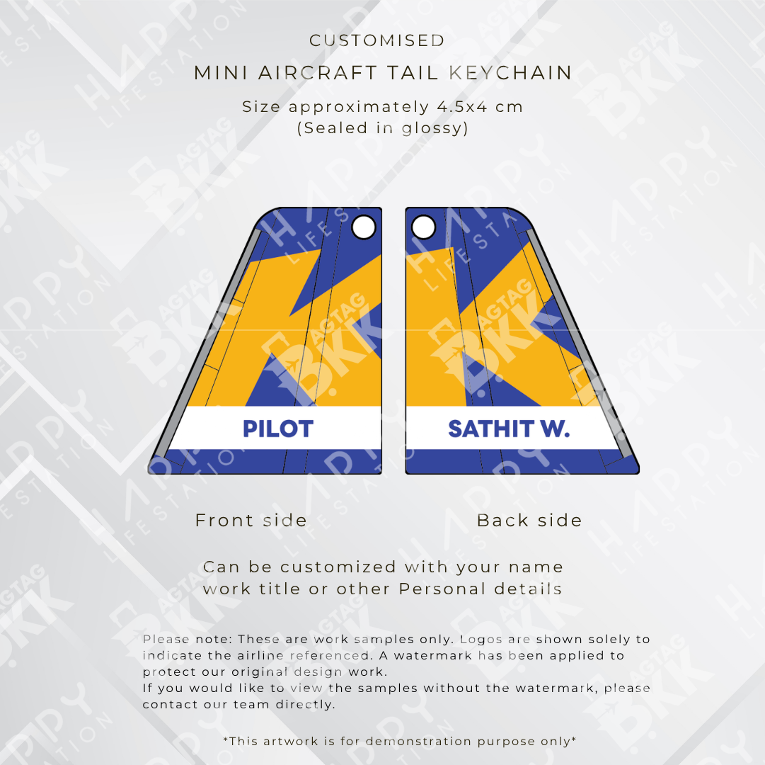 mini Aircraft tail keychain - Thailand Airliners