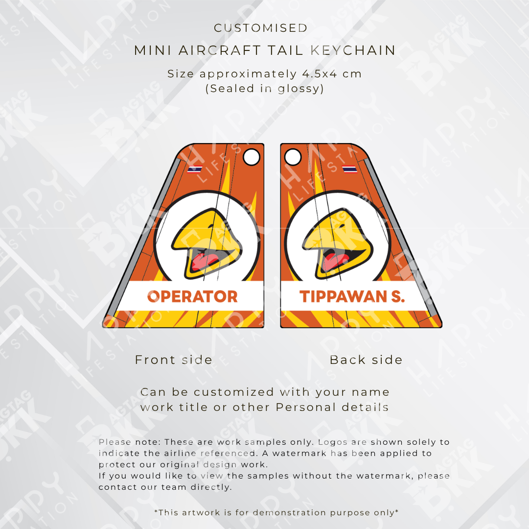 mini Aircraft tail keychain - Thailand Airliners