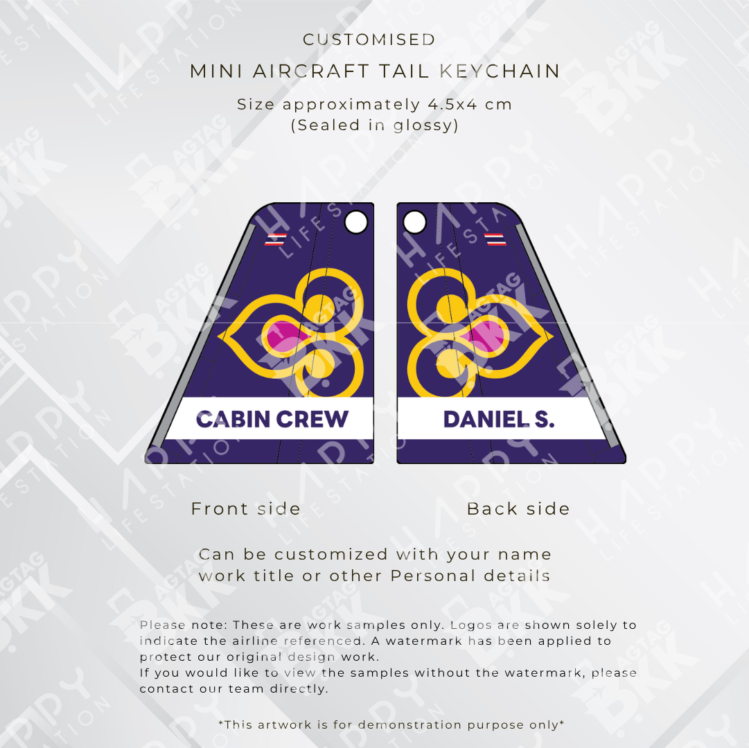 mini Aircraft tail keychain - Thailand Airliners