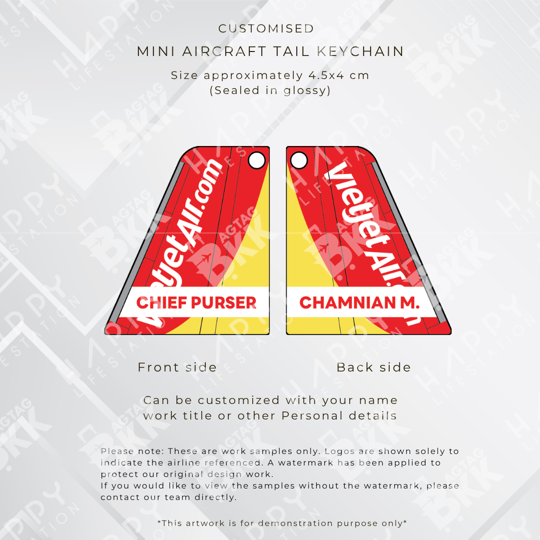 mini Aircraft tail keychain - Thailand Airliners